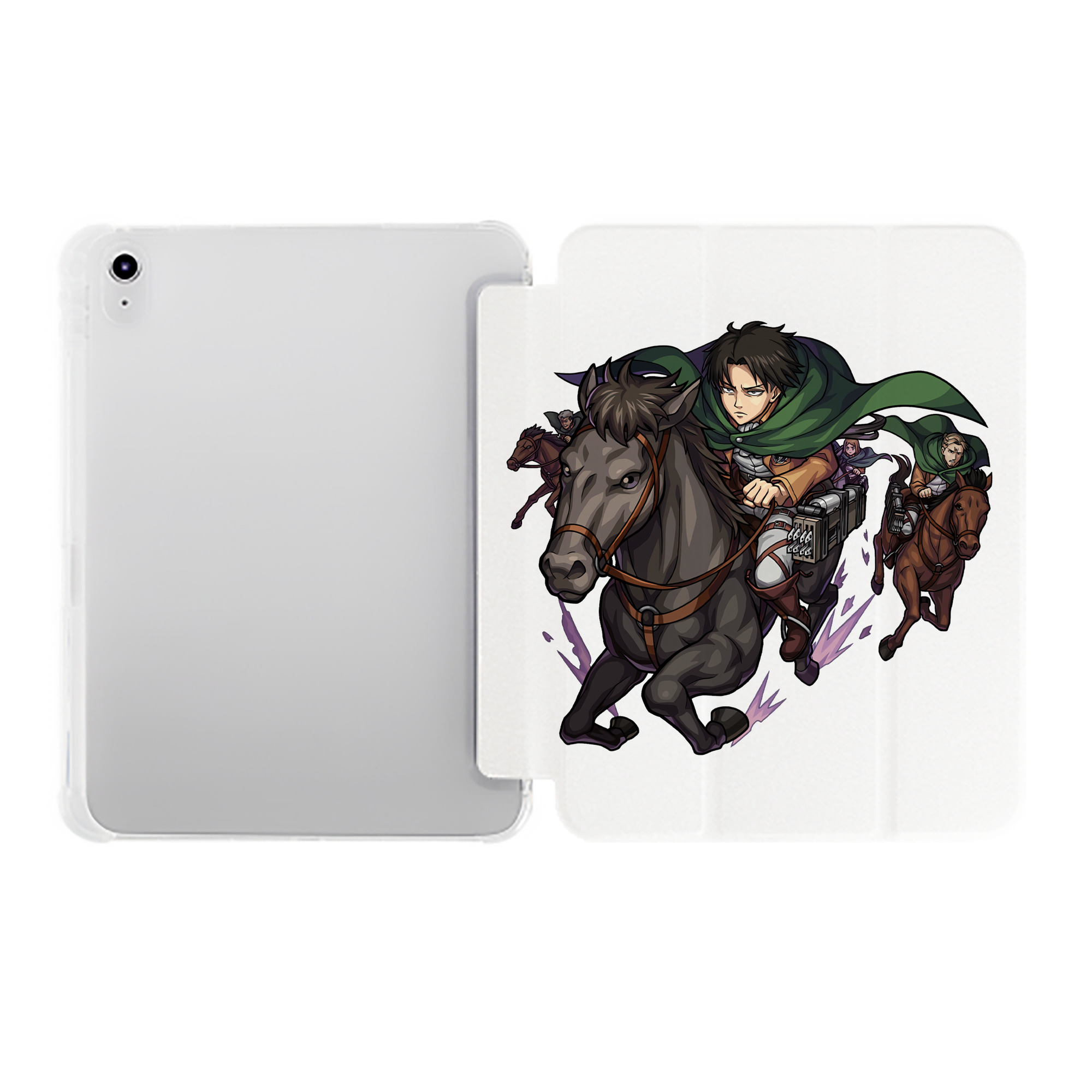 （画像用） 進撃の巨人 リヴァイ·アッカーマン Attack on Titan Levi Ackerman IPad ケース ペン収納付き 三つ折りスタンド PUレザー×シリコン 対応機種9.5/10.5/10.9インチ
